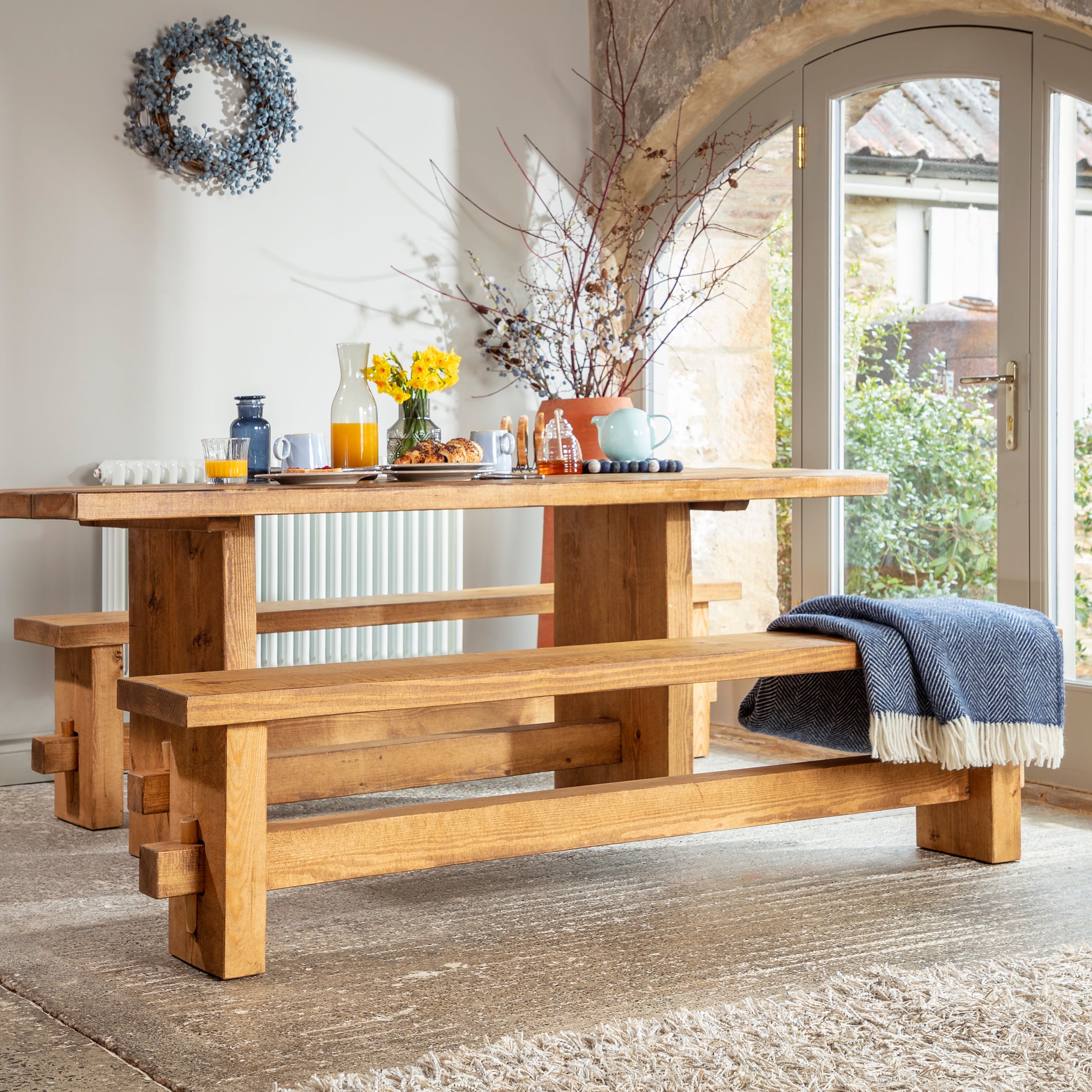 Derwent Dining Table And Benches -