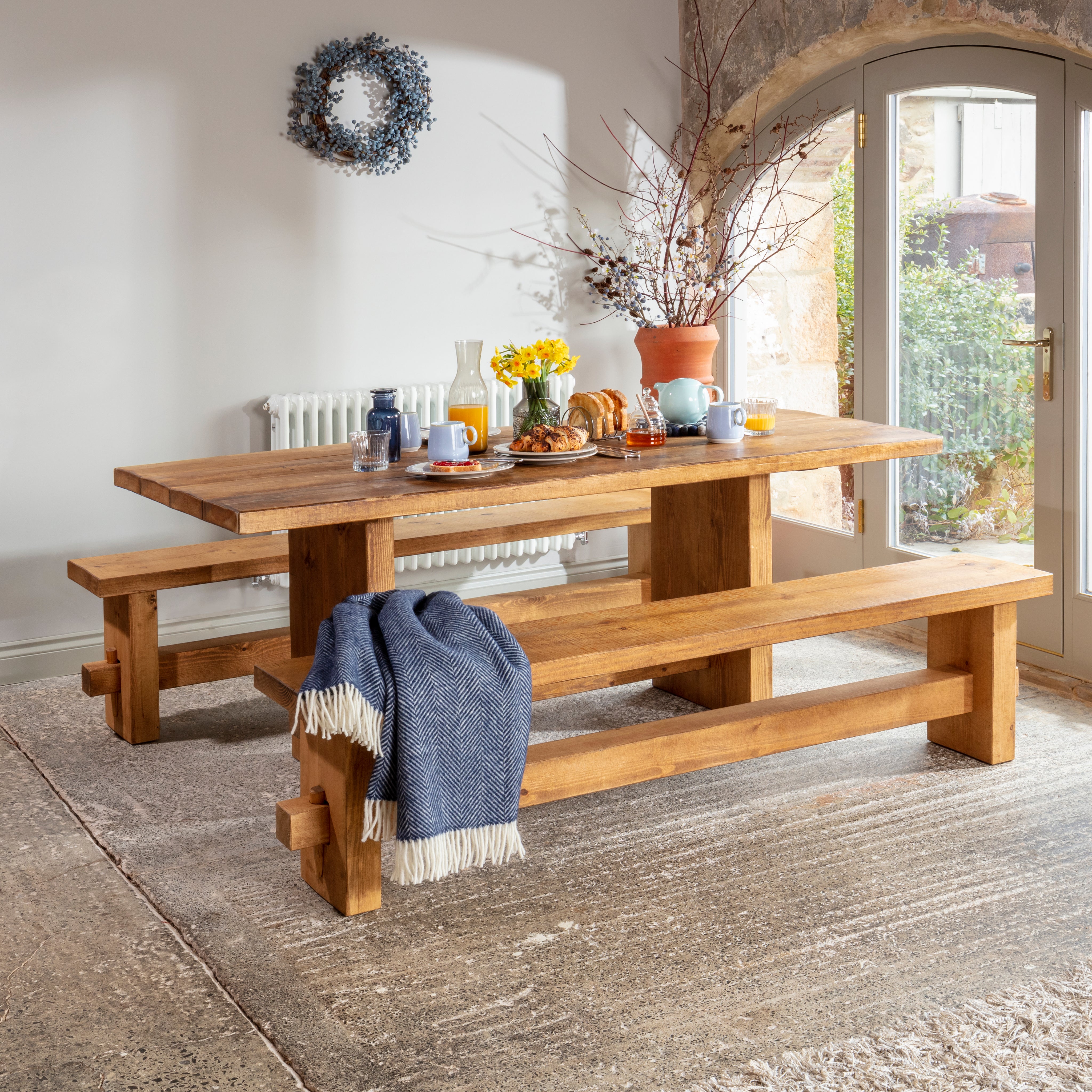 Derwent Dining Table And Benches -