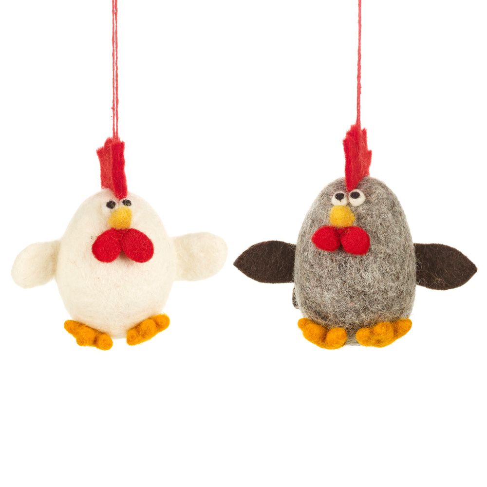 Felted Wool Brown Chicken Decoration - Outlet - Save 20%