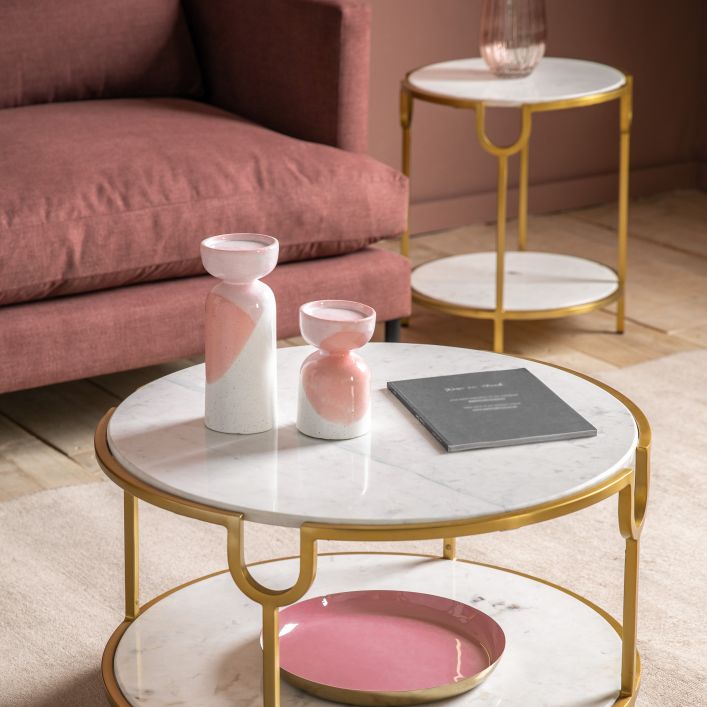 Geometric Pink Candle Holder - Large - Fragrances & Candles