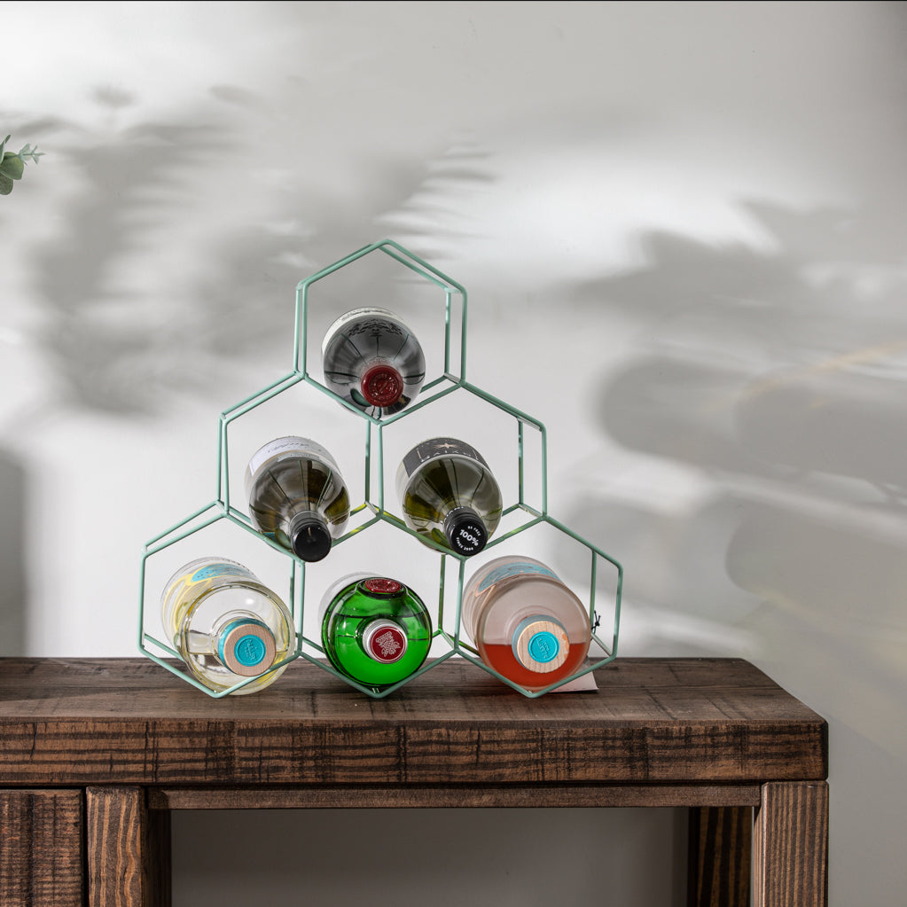 Green Metal Wine Rack - Tableware & Entertaining