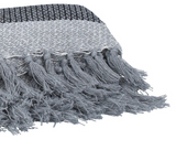 Grey Striped Cotton Throw - 150cm -