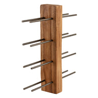Wall Mounted Teak and Metal Wine Rack - 8 Bottles - Wine Racks