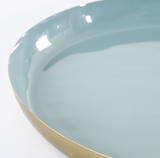 Mint Blue and Gold Aluminium Trays - Set of 2 -