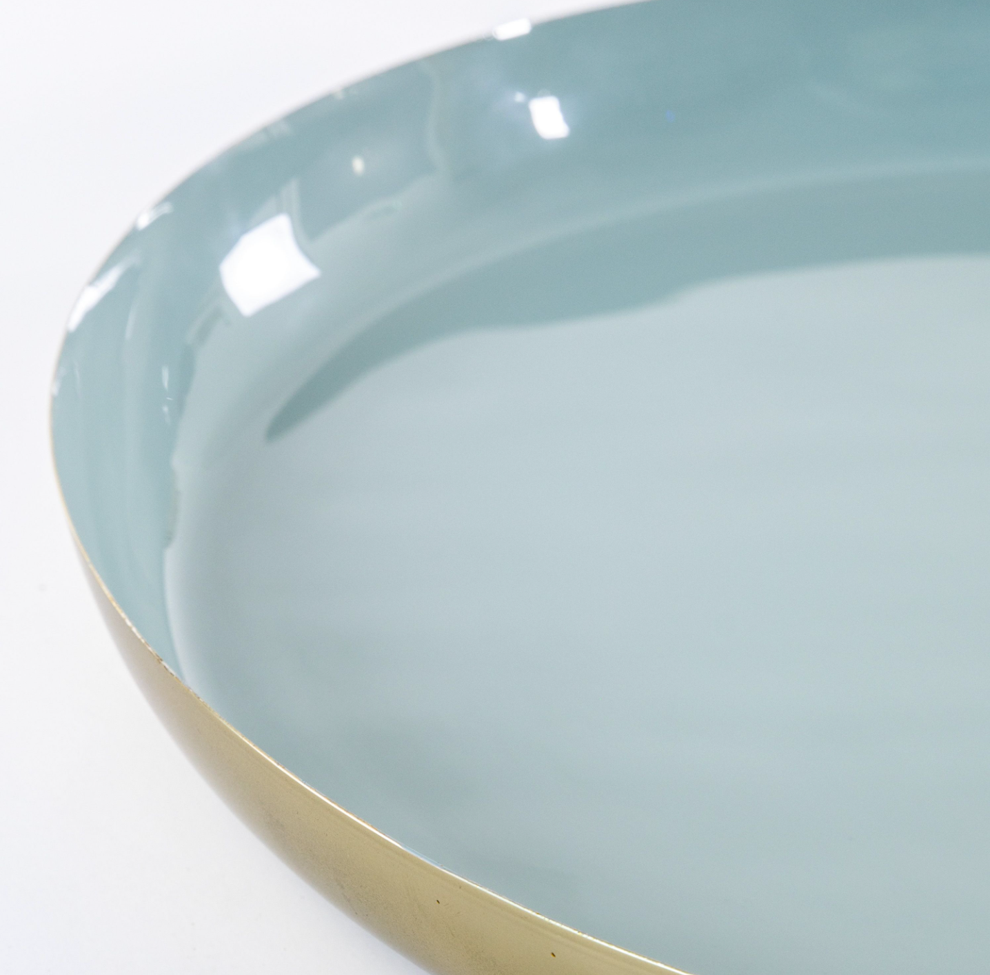 Mint Blue and Gold Aluminium Trays - Set of 2 - 