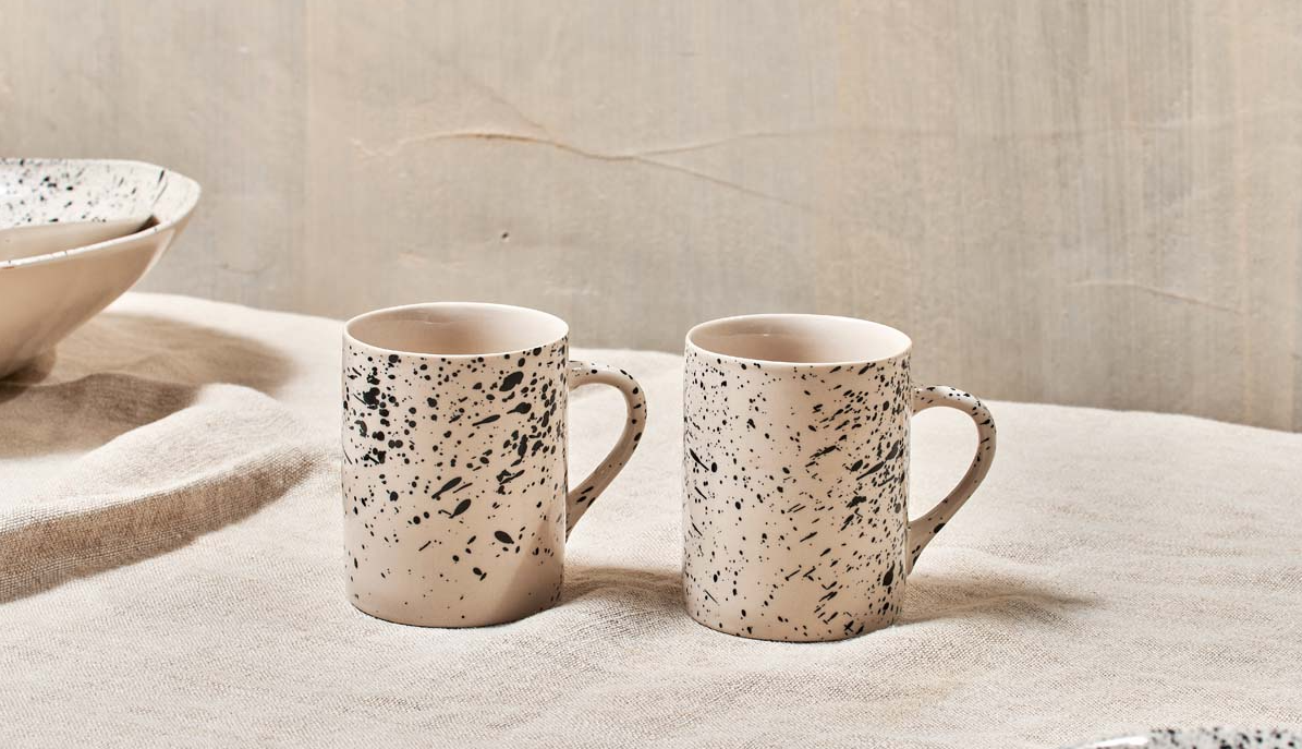 Monochrome Mugs - Set Of 2 - Tableware & Entertaining