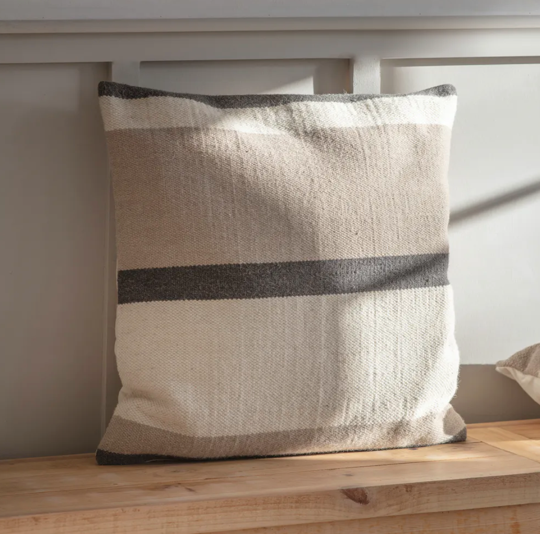 Neutral Striped Cushion - Outlet - Save 20%