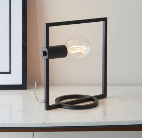 Rectangle Black Metal Lamp Next Day Dispatch - Main Image