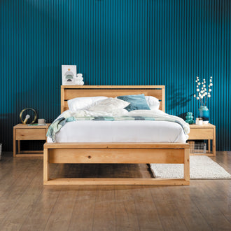 Sandyford Slatted Headboard Bed Frame - Beds & Bed Frames