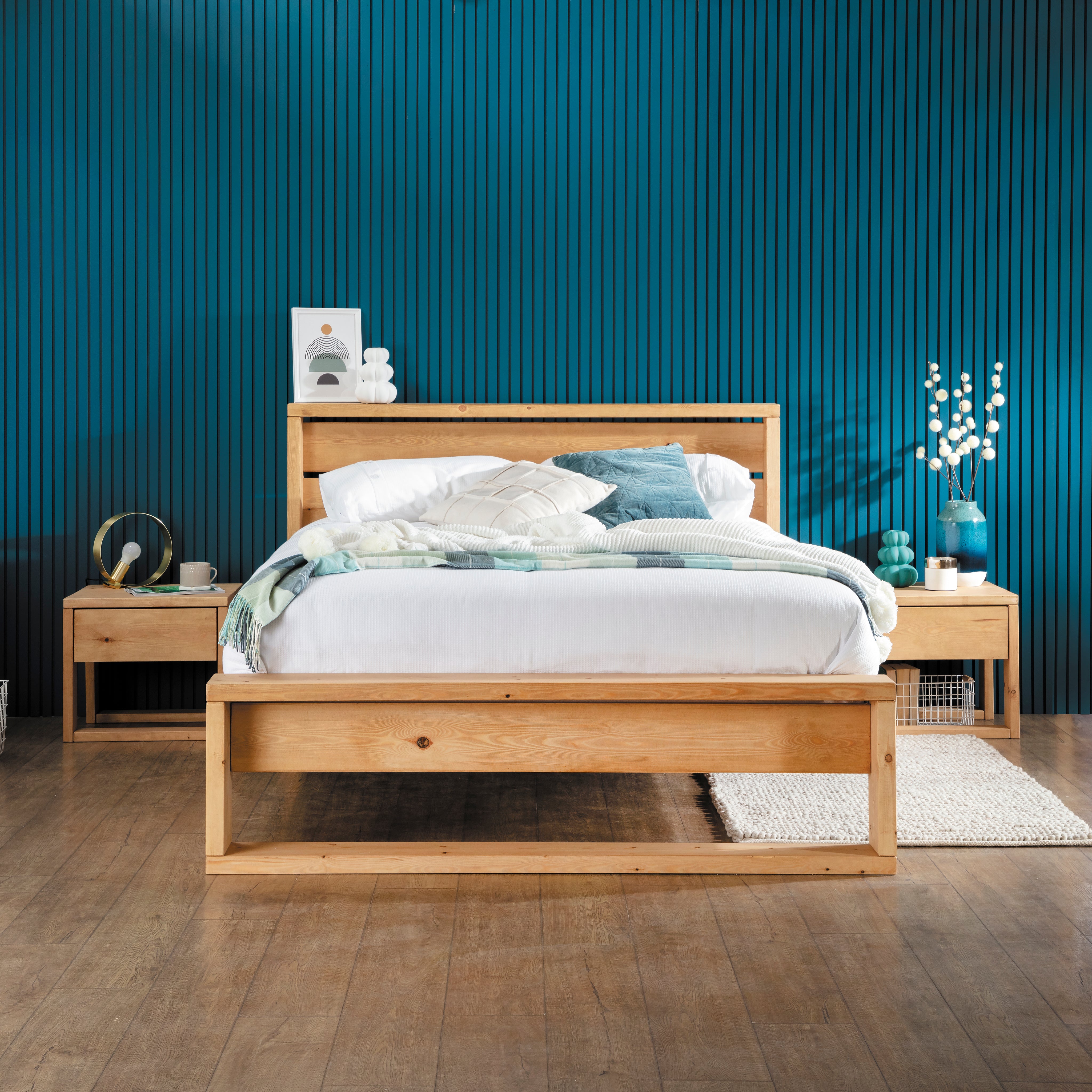 Sandyford Slatted Headboard Bed Frame - Beds & Bed Frames