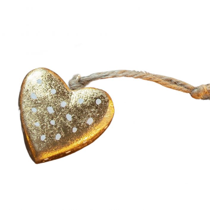 Set of 6 Gold Hearts