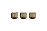 Smoked Glass Tealight Holders - Set Of 3 -