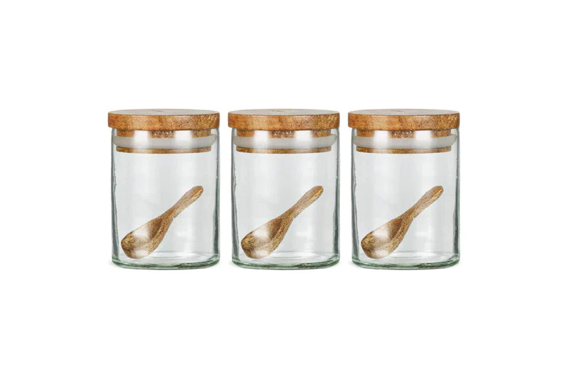 Spice Jars With Spoons - Set Of 3 - 