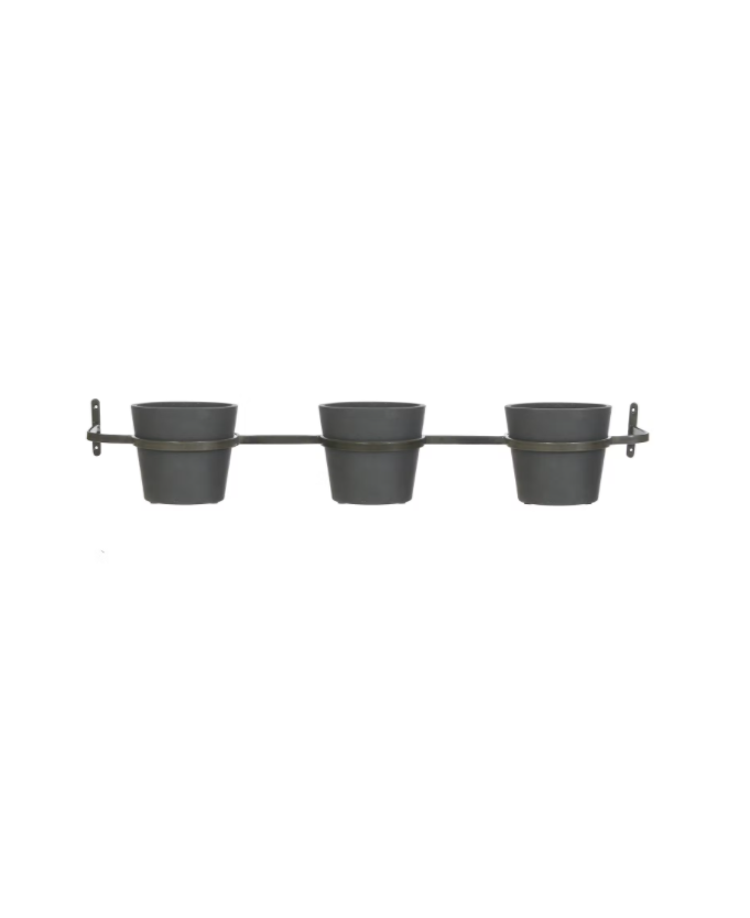 Three Pot Wall Planter - Carbon - Outlet - Save 20%