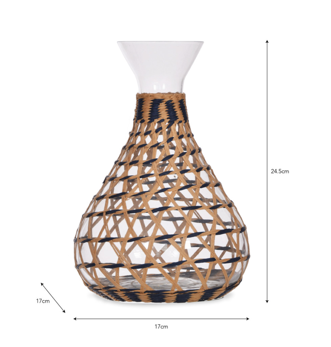 Blue Rattan And Glass Carafe - Outlet - Save 20% -