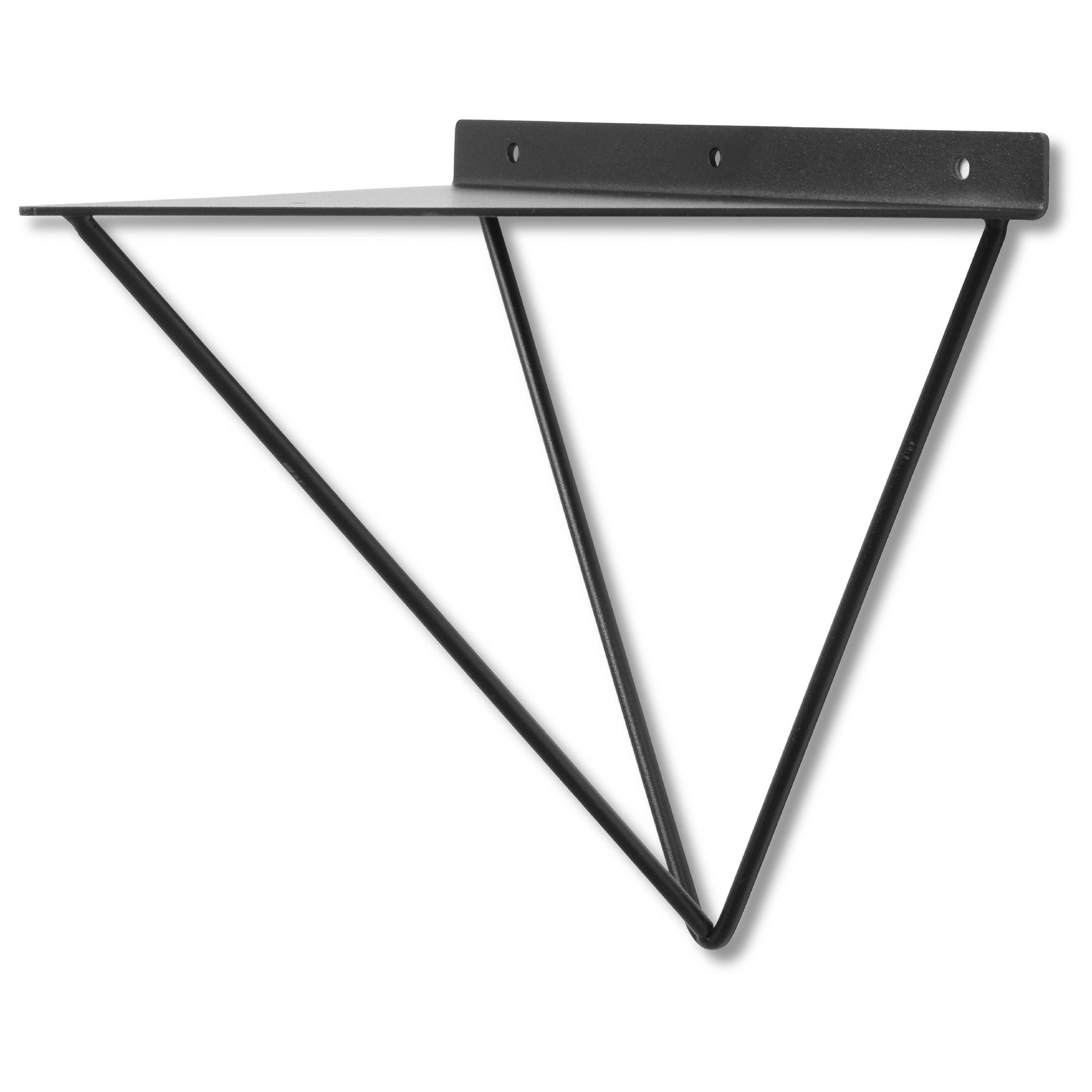 Bowes Solid Wood Shelf & Black Metal Brackets - 9x2 Smooth Shelf (22cmx4.5cm)