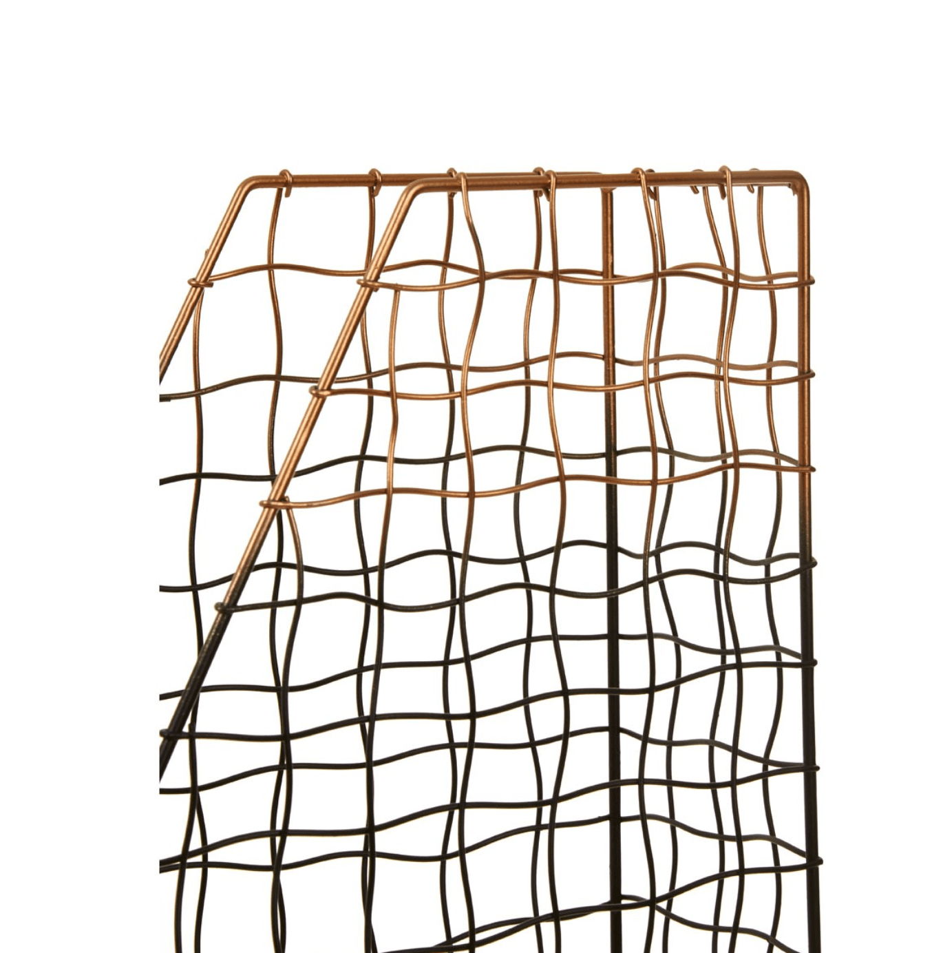 Copper And Black Metal Magazine Holder - Storage