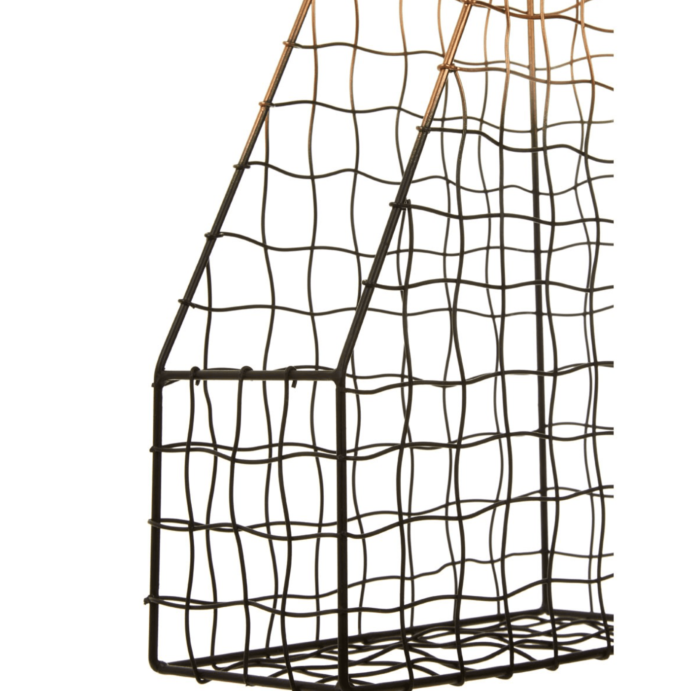Copper And Black Metal Magazine Holder - Storage
