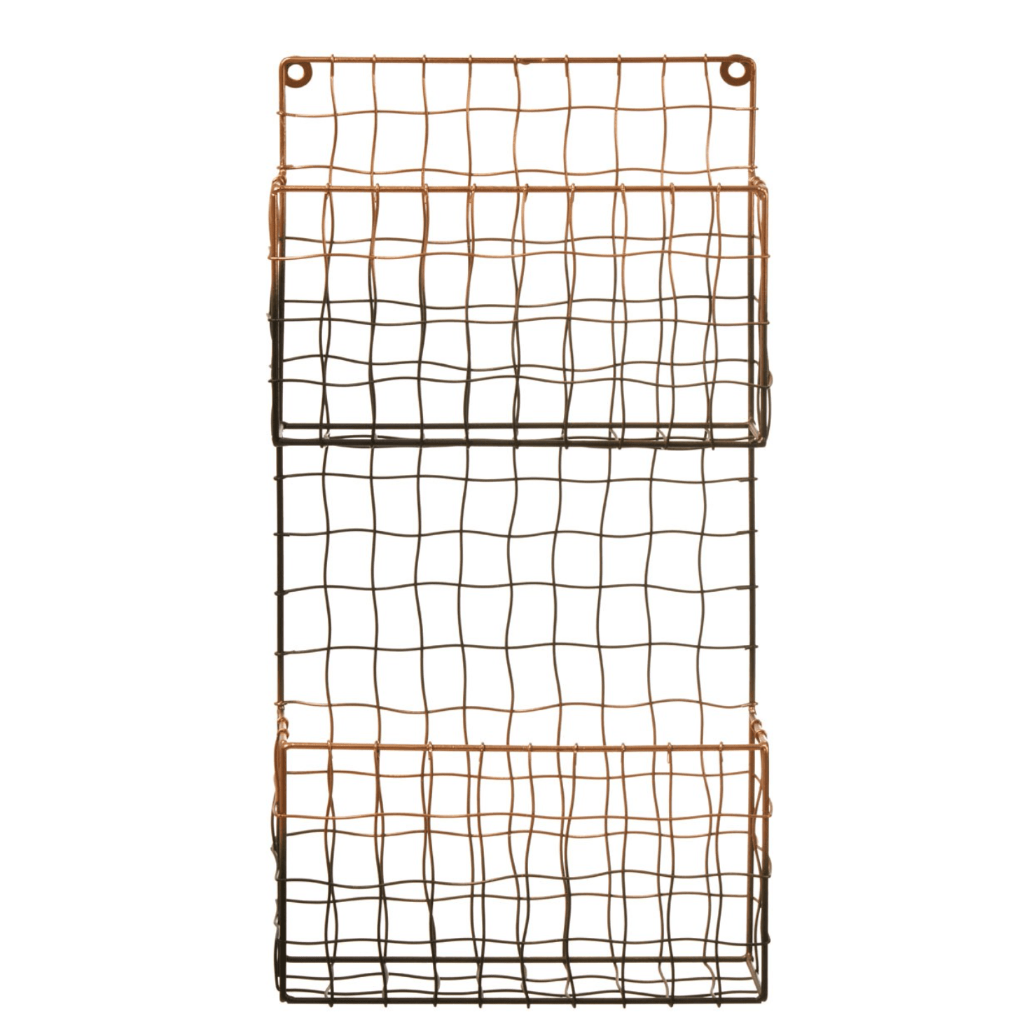 Copper And Black Metal Magazine Rack - Storage