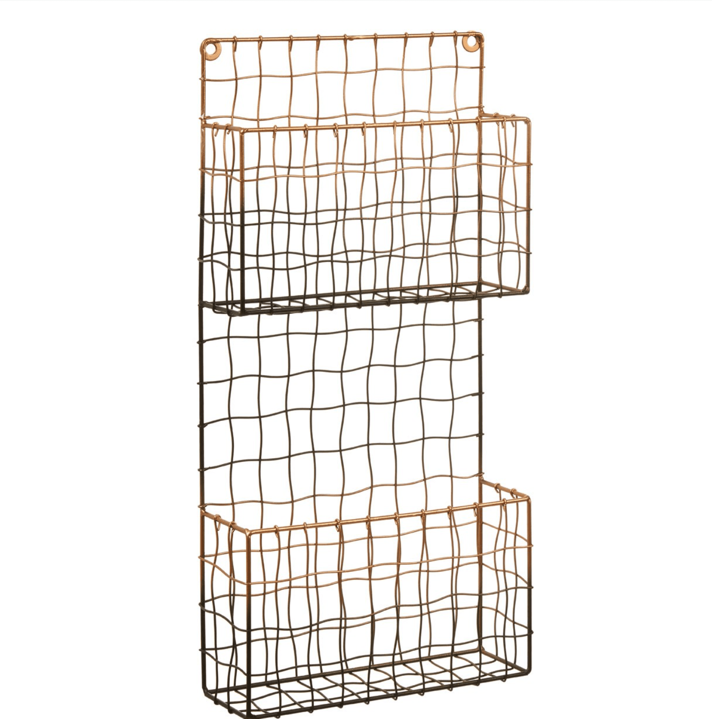 Copper And Black Metal Magazine Rack - Storage