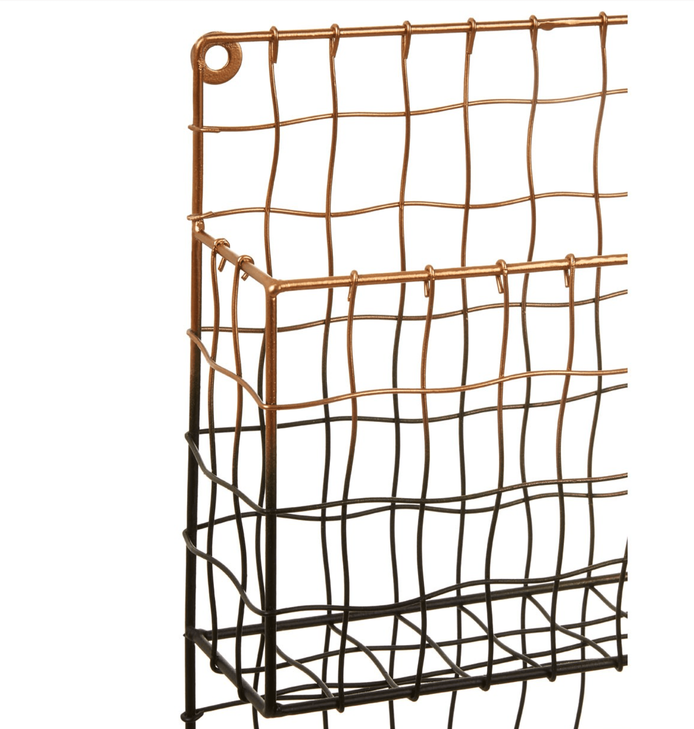 Copper And Black Metal Magazine Rack - Storage