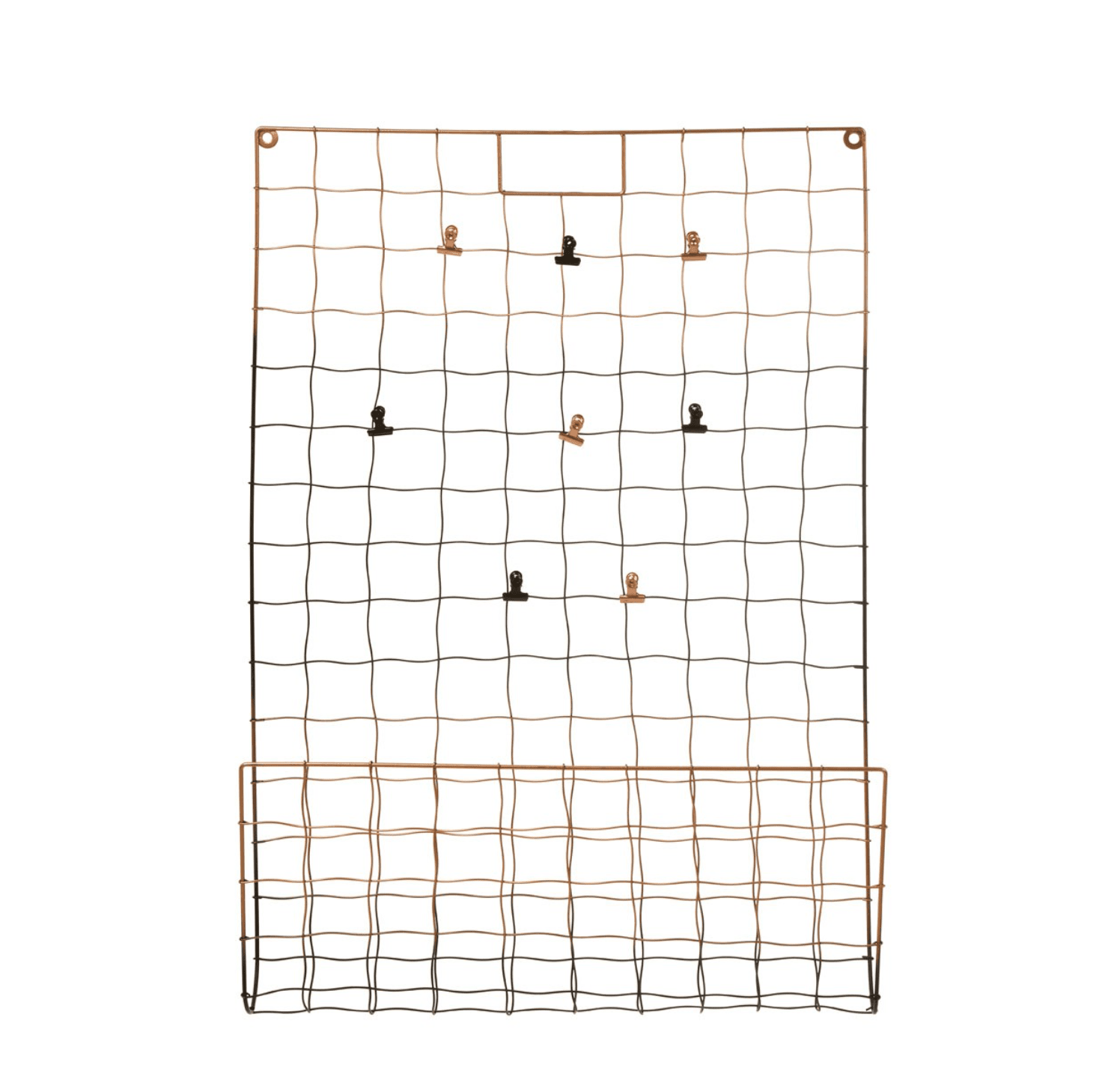 Copper And Black Metal Wall Organiser - Storage