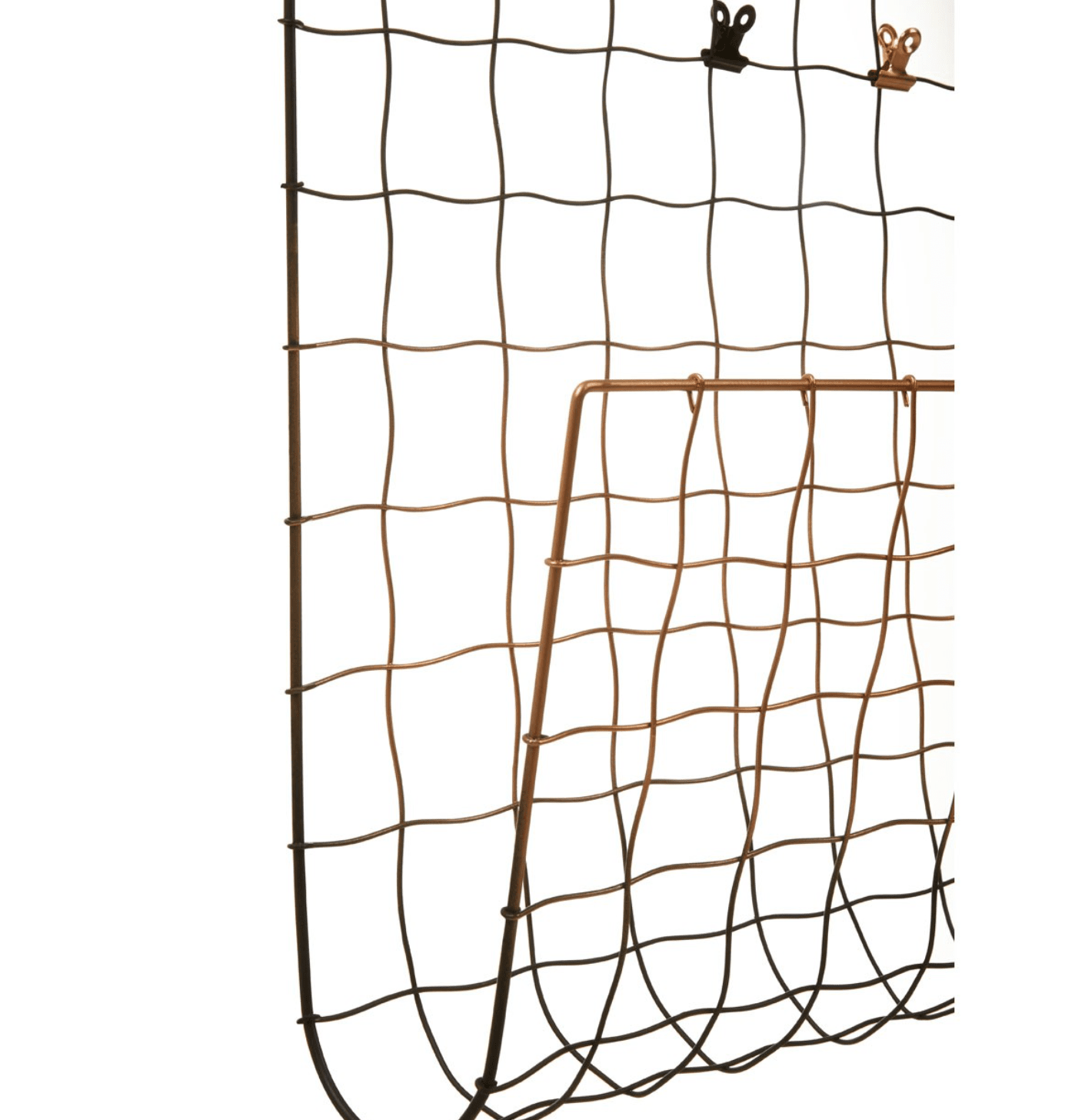 Copper And Black Metal Wall Organiser - Storage