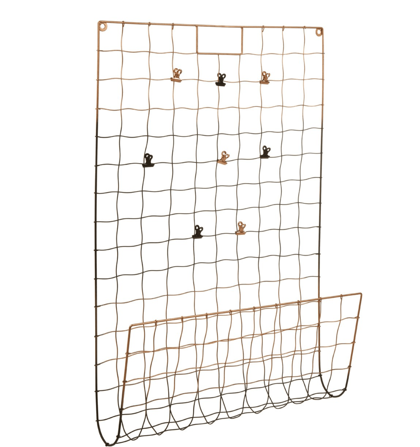 Copper And Black Metal Wall Organiser - Storage