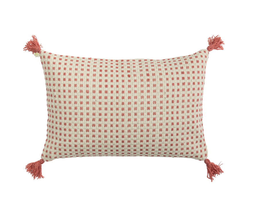Coral clearance pink cushion
