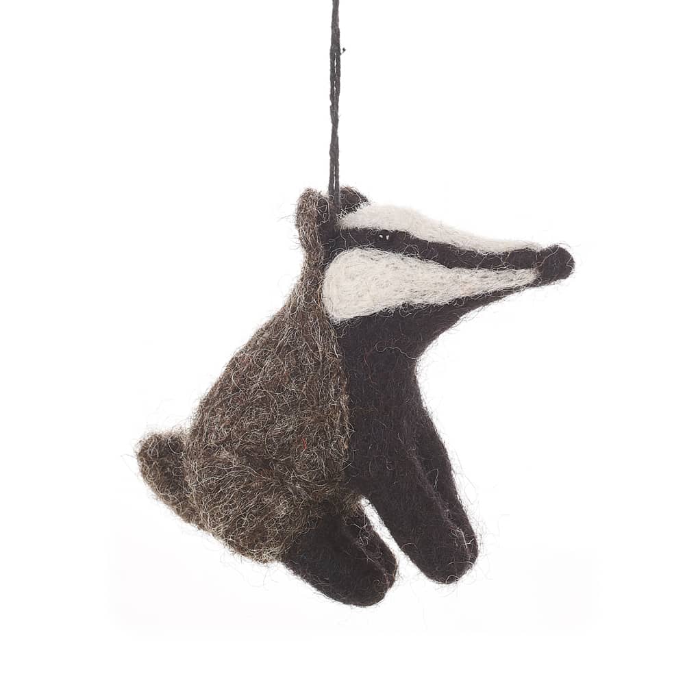Felted Wool Badger Decoration - Outlet - Save 20%