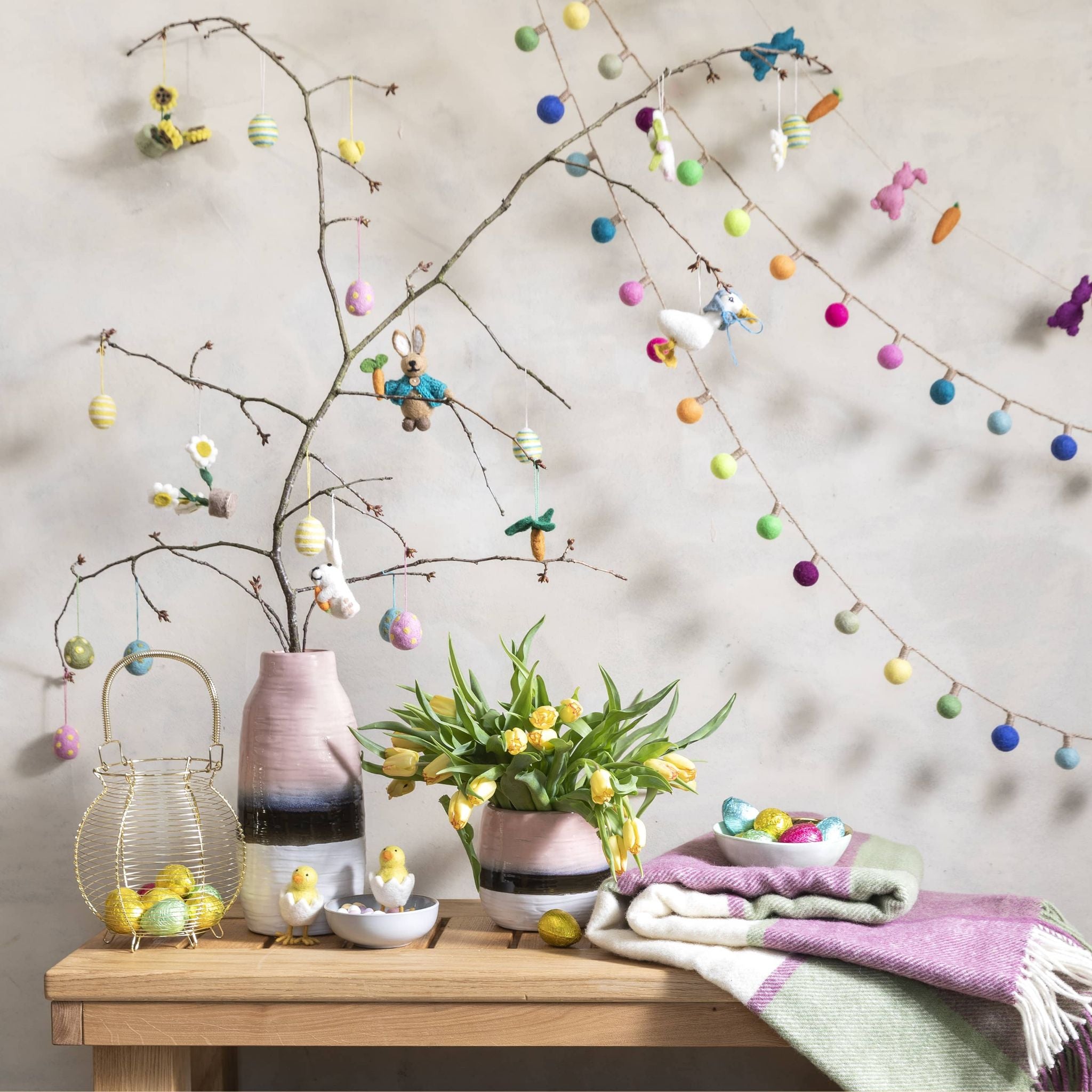 Felted Wool Easter Garland - Easter