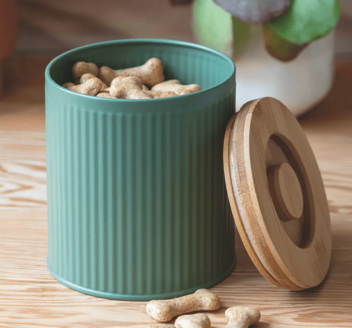 Green Tin With Bamboo Lid