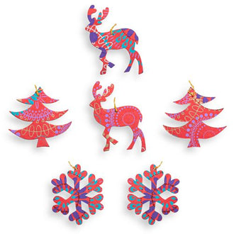 Paper Christmas Tree Decorations - Red - Christmas Decorations