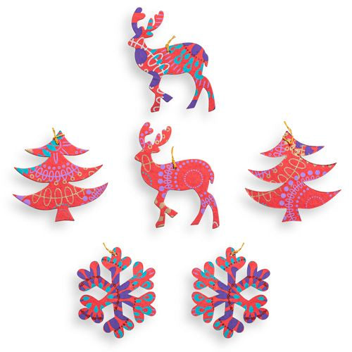 Paper Christmas Tree Decorations - Red - Outlet - Save 20%