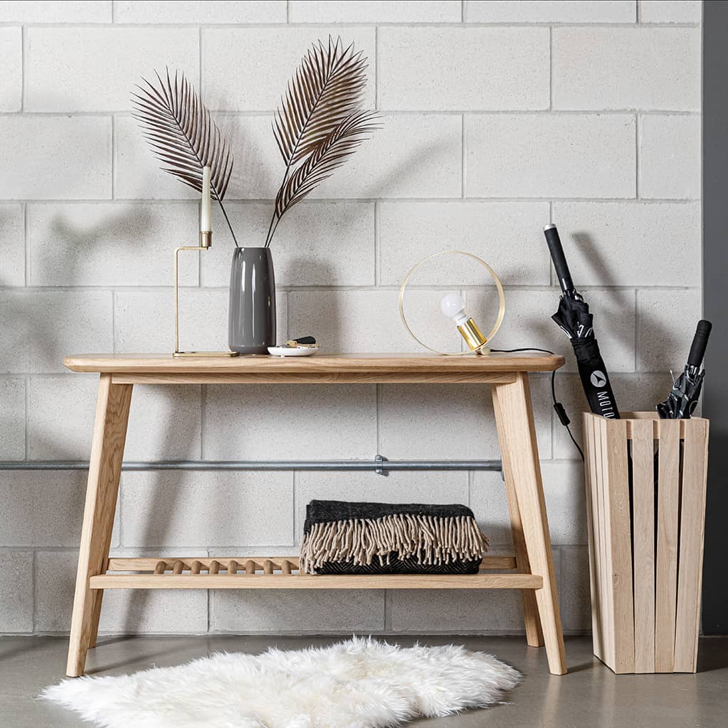 Salters Oak Console Table With Storage -