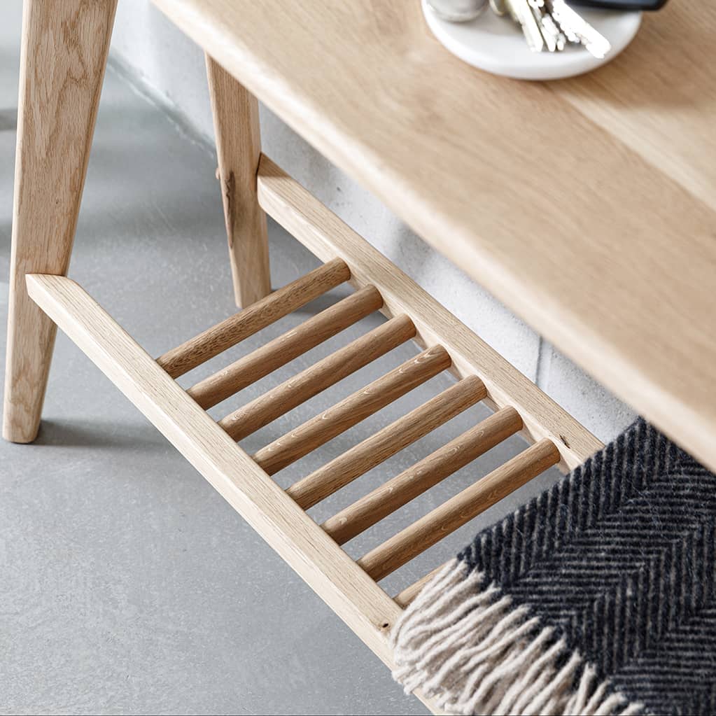 Salters Oak Console Table With Storage -