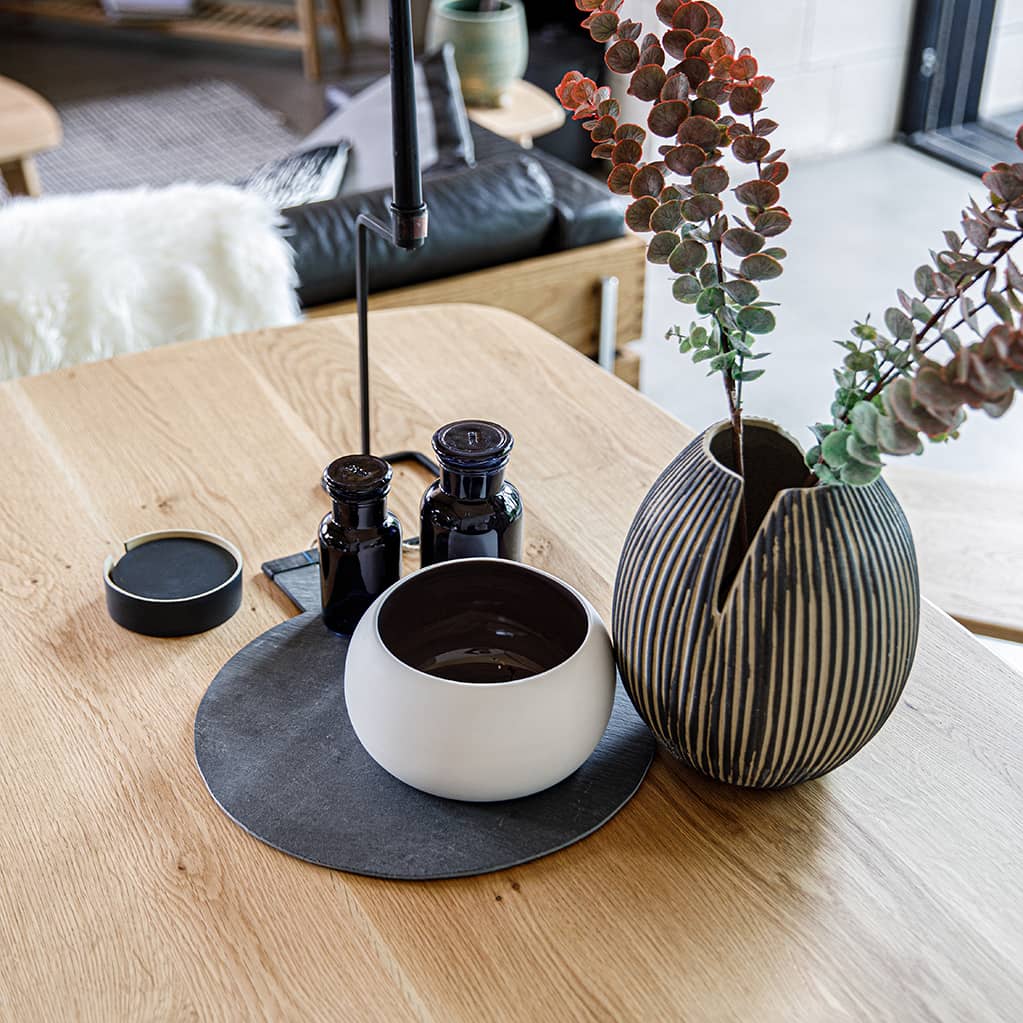 Two Tone Bowl - Cream / Aubergine - Planters, Vases & Bowls