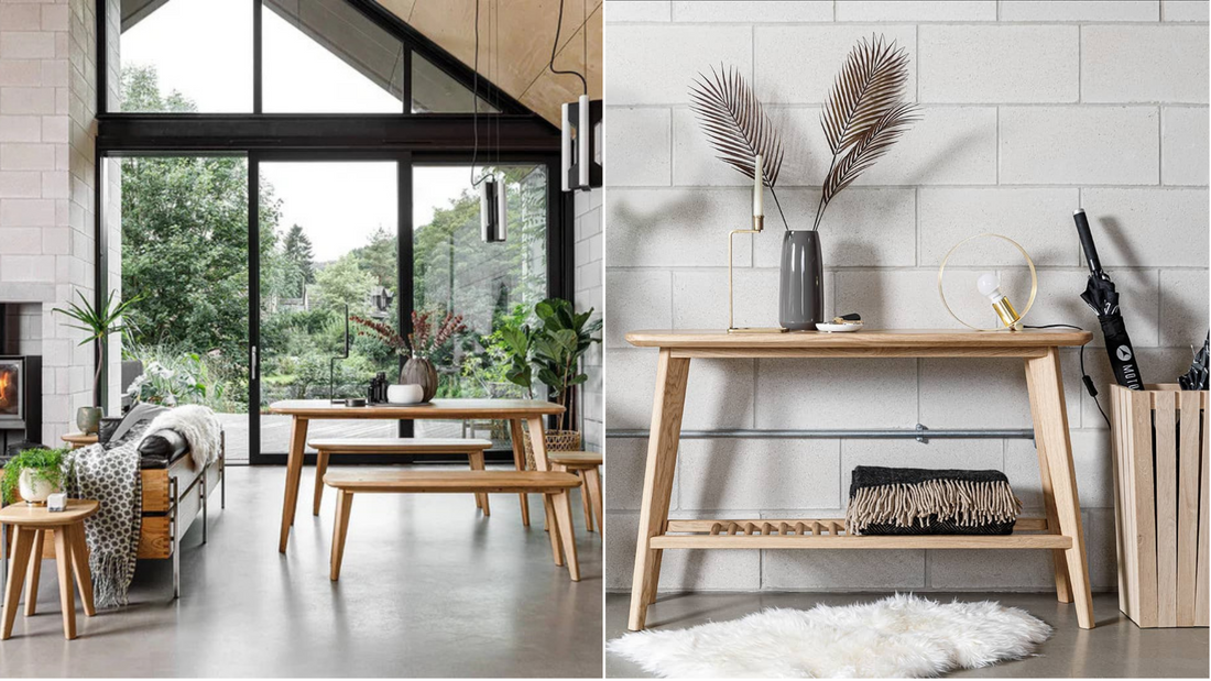 Salters Oak Living Space and Console Table