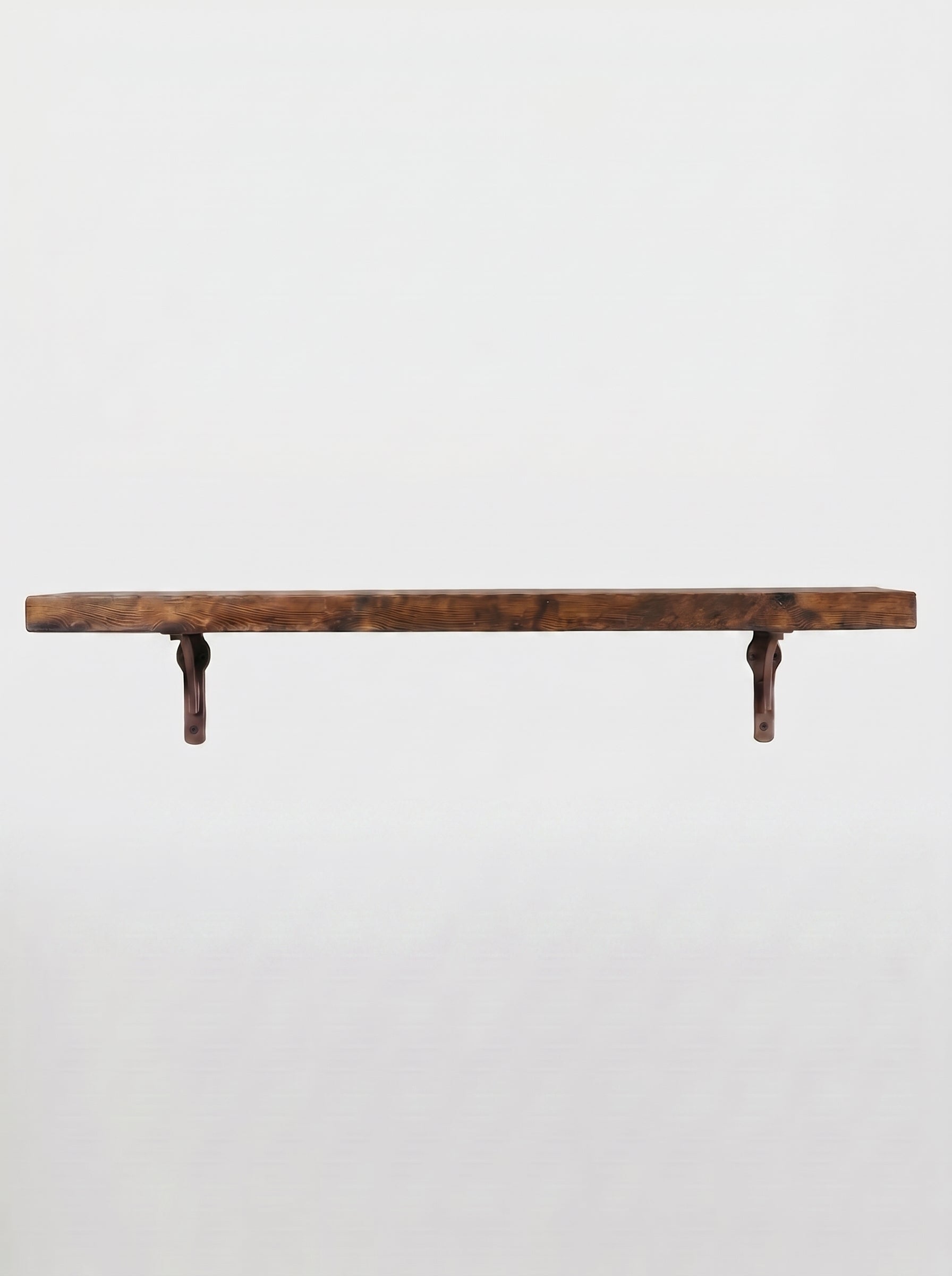 Birtley Copper Rustic Wooden Shelf with Brackets - 22cm x 3.5cm - Bracketed Shelves