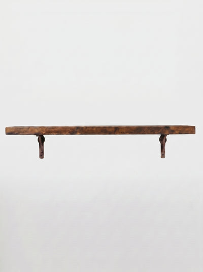 Birtley Copper Rustic Wooden Shelf with Brackets - 22cm x 3.5cm - Bracketed Shelves