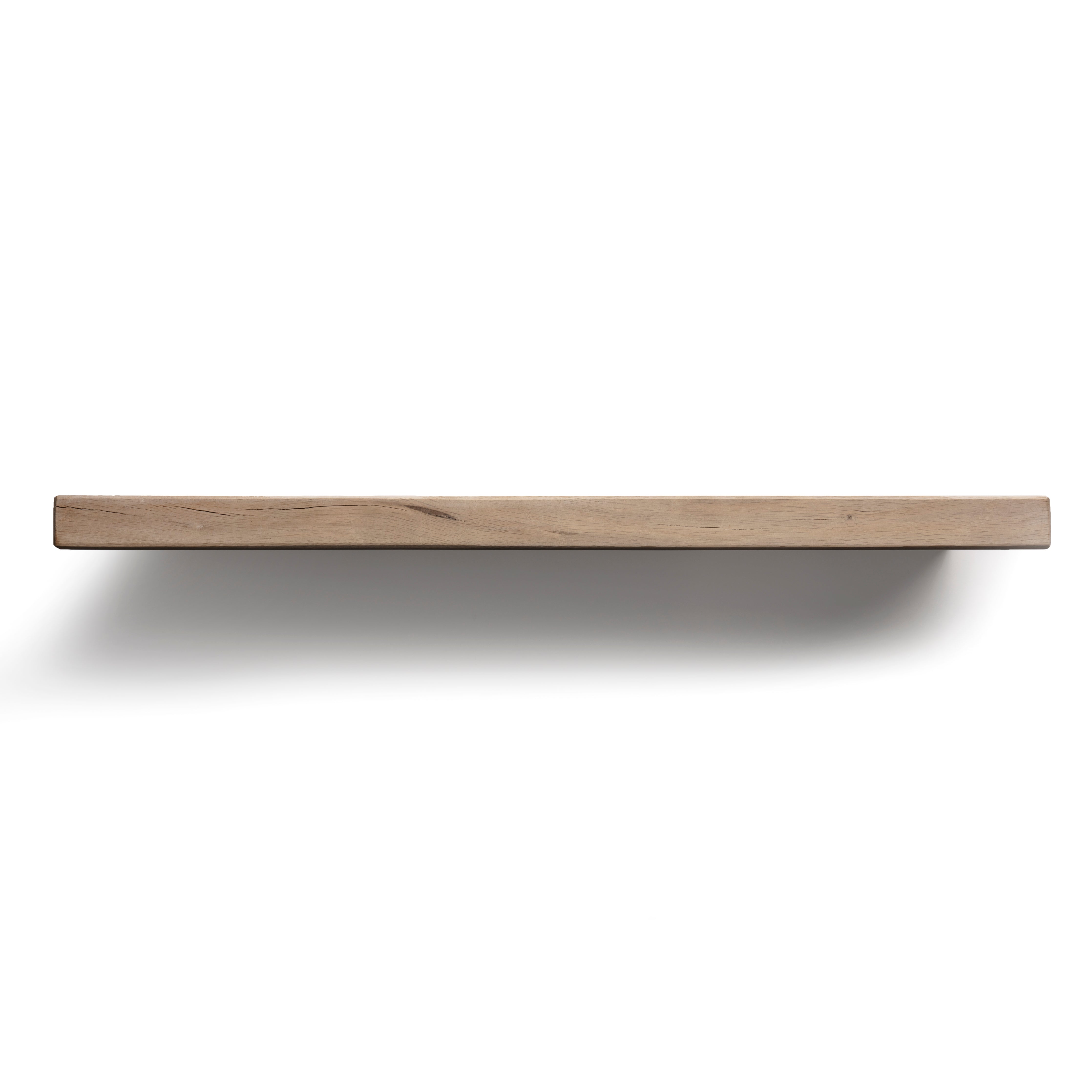 Birtley Iron Solid Wood Shelf & Brackets - 8x2 Oak Shelf (19x4cm) - Bracketed Shelves