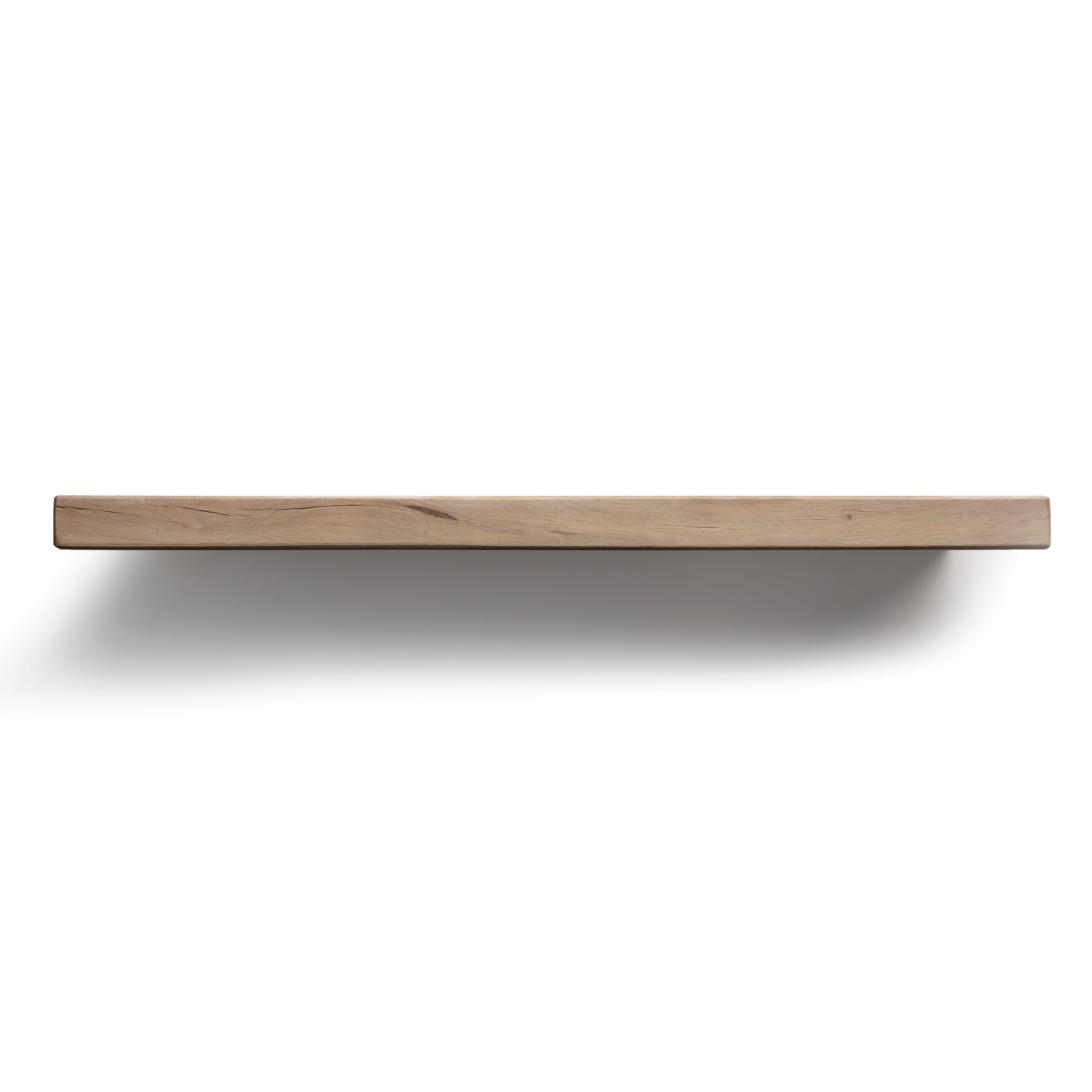 Birtley Iron Solid Wood Shelf & Brackets - 8x2 Oak Shelf (19x4cm)