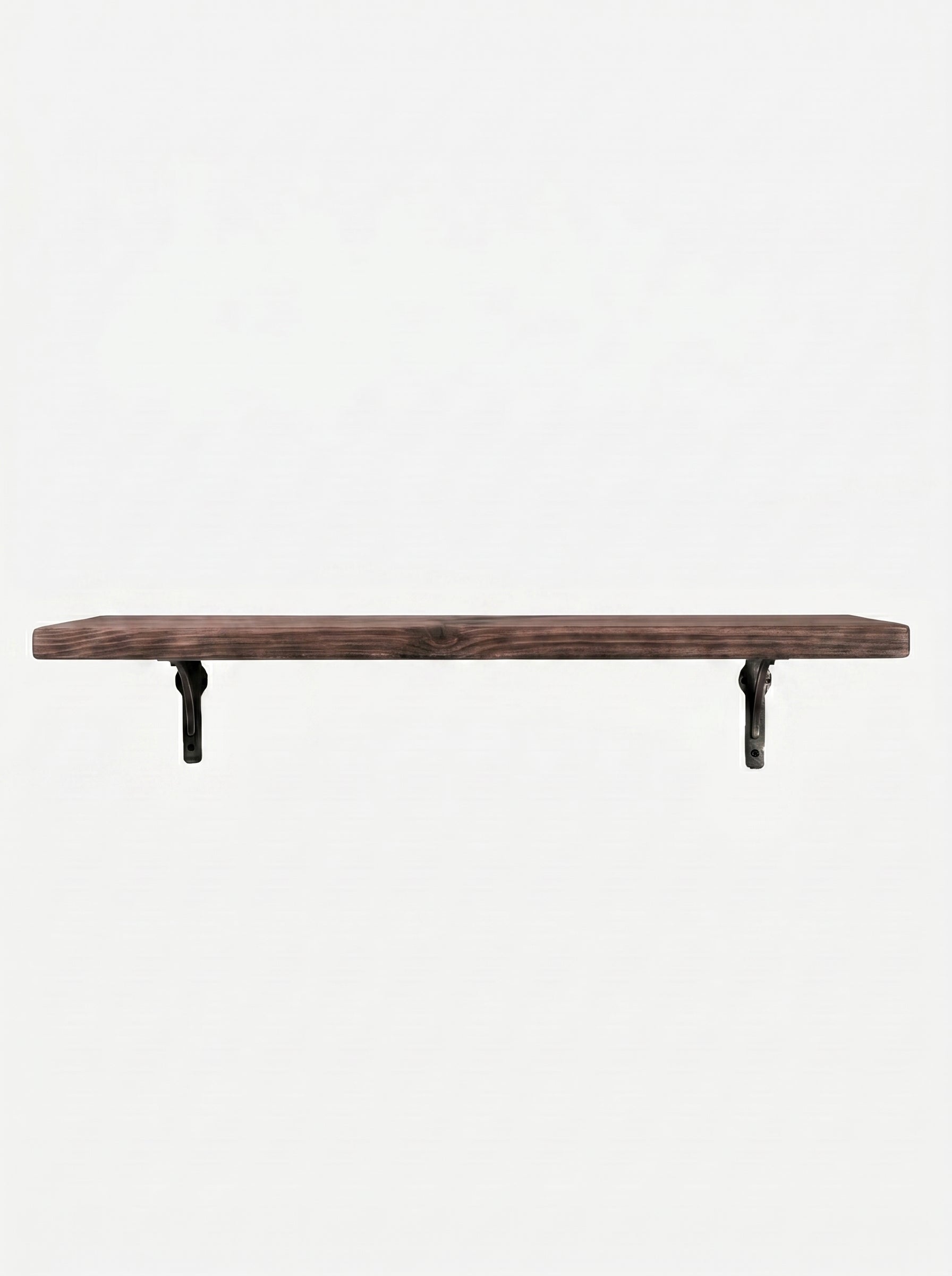 Birtley Iron Rustic Wooden Shelf with Brackets - 22cm x 3.5cm