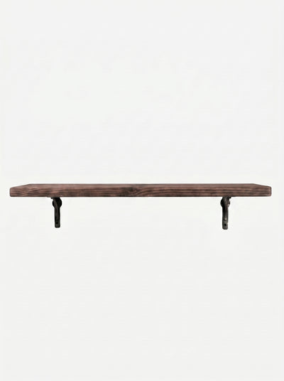 Birtley Iron Rustic Wooden Shelf with Brackets - 22cm x 3.5cm