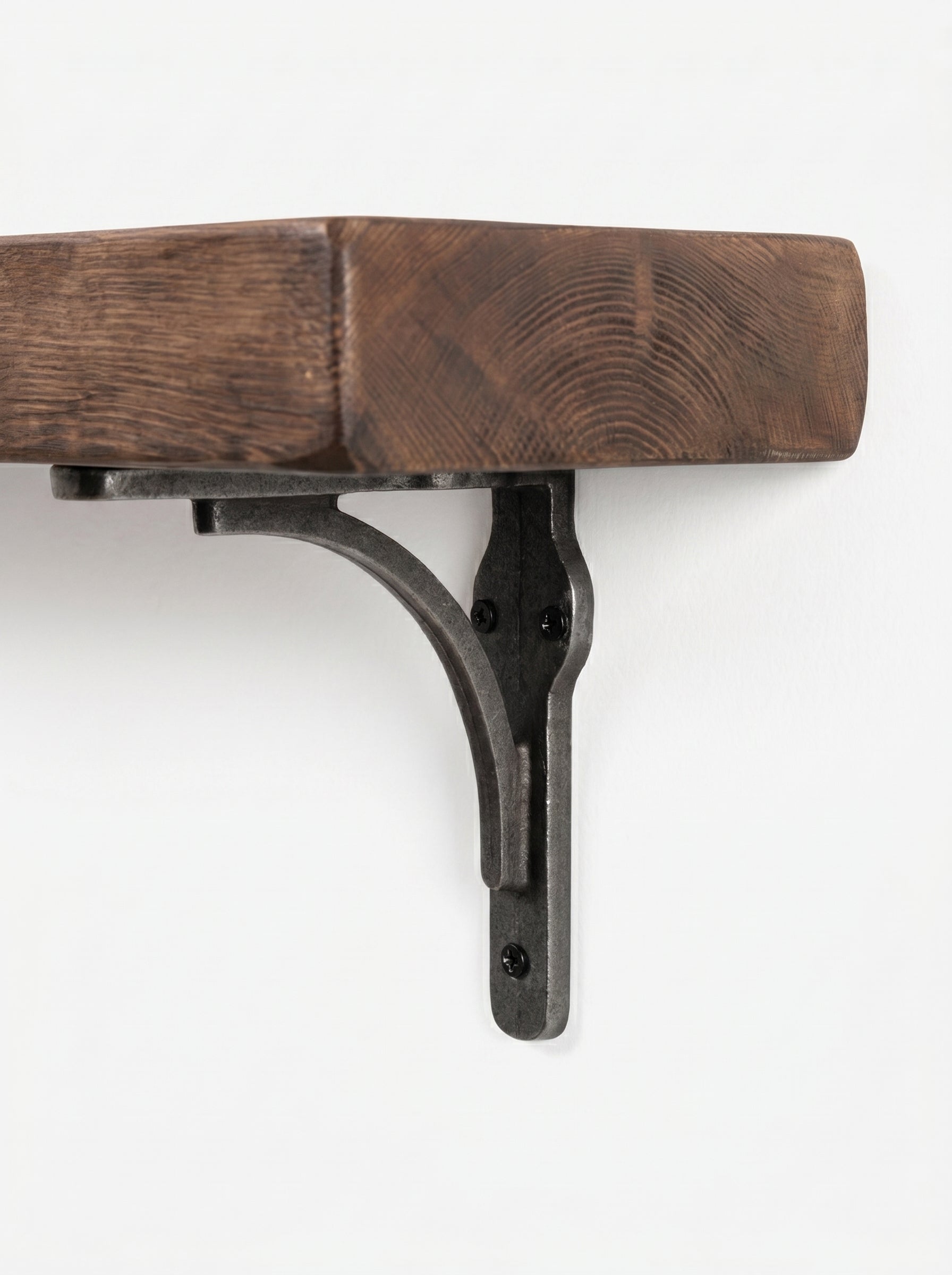 Birtley Iron Rustic Wooden Shelf with Brackets - 14.5cm x 4.5cm - Bracketed Shelves