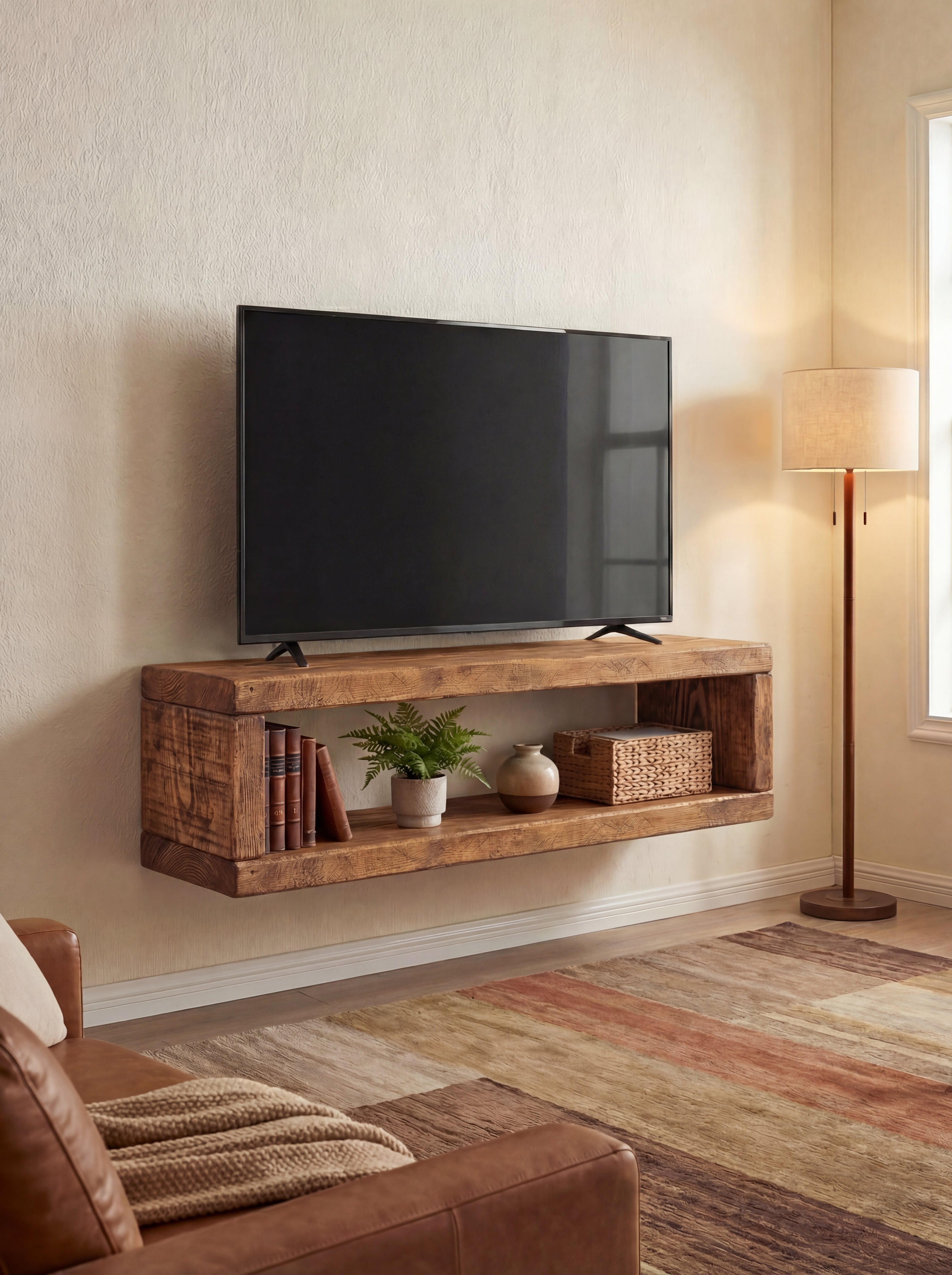 12x2 Rustic Wall Hung TV Unit - TV Stands