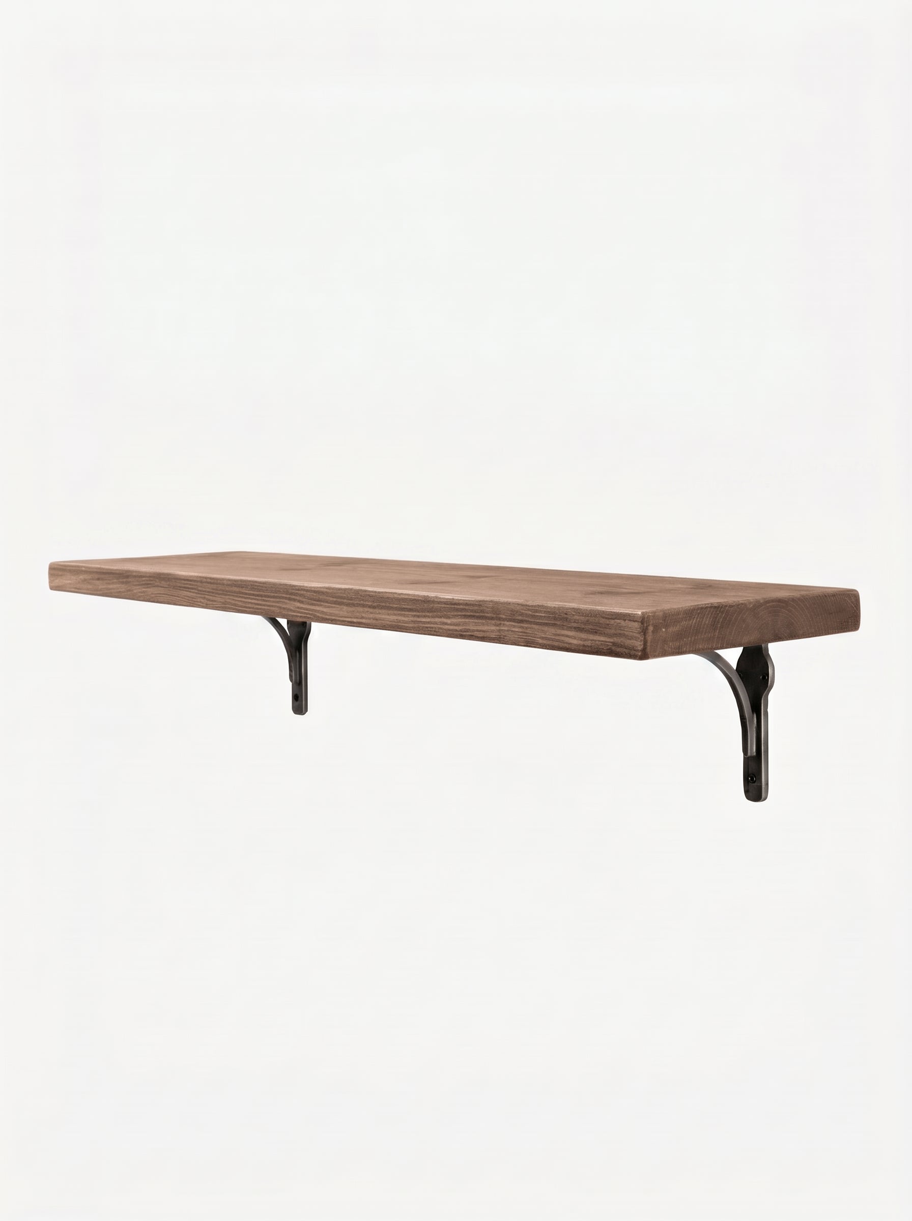 Birtley Iron Rustic Wooden Shelf with Brackets - 22cm x 3.5cm - Bracketed Shelves