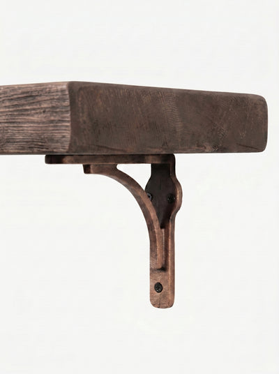 Birtley Copper Rustic Wooden Shelf with Brackets - 22cm x 4.5cm - Bracketed Shelves