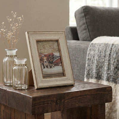Whitewash Beaded Photo Frame - 