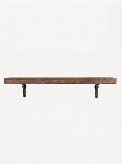 Birtley Iron Rustic Wooden Shelf with Brackets - 22cm x 4.5cm